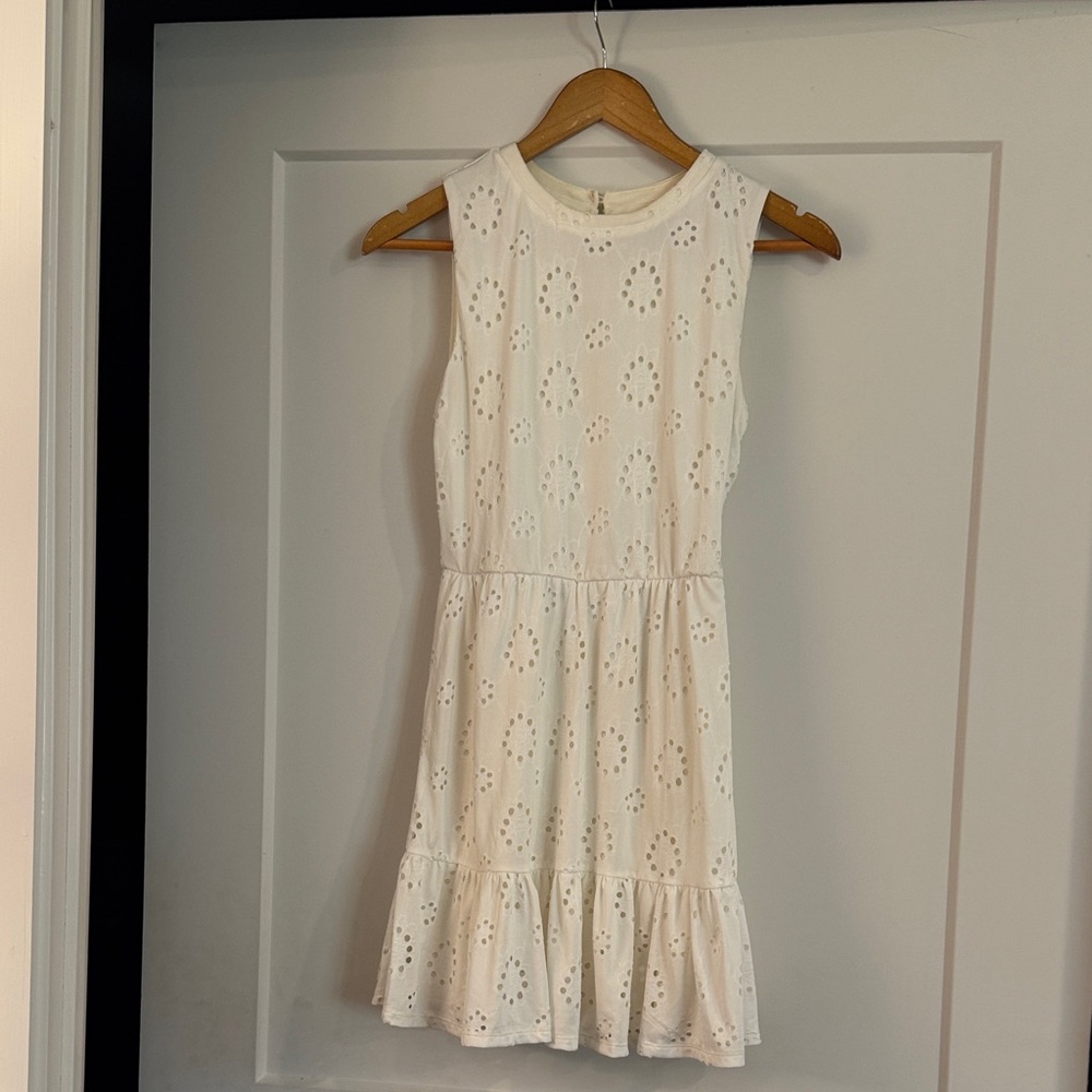 As U Wish White Eyelet Asymmetrical Dress